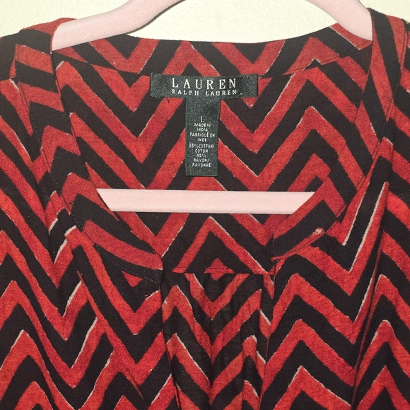 Ralph Lauren Red and Black Chevron Blouse - Picture 9 of 9